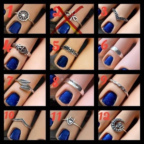 Sterling Silver Toe Ring 2 FOR $30.00 Midi Rings Boho Rings - Picture 2 of 5